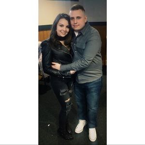 Black Sequin Patched Jeans from Express